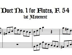 All 6 Flute duets and all 3 Viola duets, F. 54-62