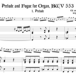 Bach Pr&eacute;lude and Fugue BWV 553 arr. for tenor or soprano recorder & keyboard