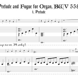 Bach Pr&eacute;lude and Fugue BWV 558 arr. for tenor or soprano recorder & keyboard