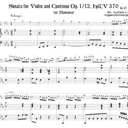 Sonata, Op. 1 No. 12, HWV 370, 1st mvt., two versions
